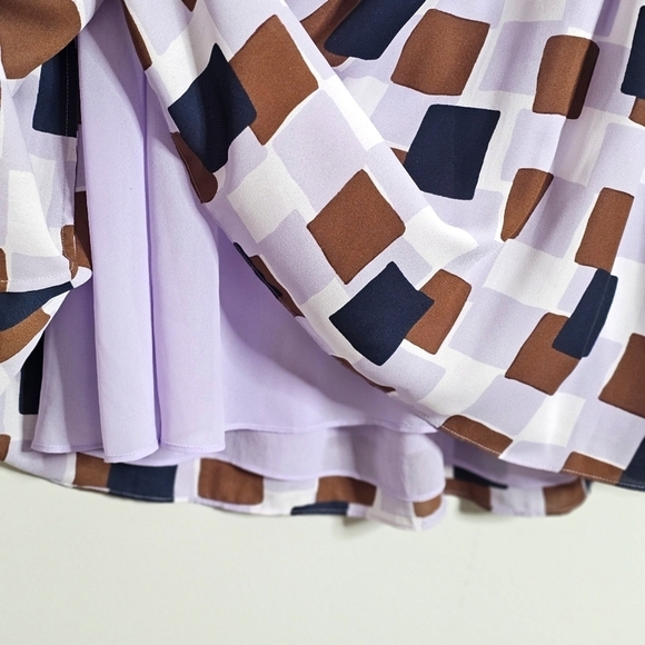 Kate Spade Lilac Geo Squares Mini Dress, Size 6 - Picture 8 of 11